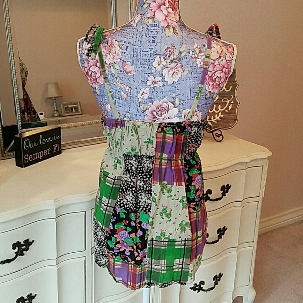 Vintage retro Daytrip Mixed Print Spaghetti strap top - Picture 3 of 3